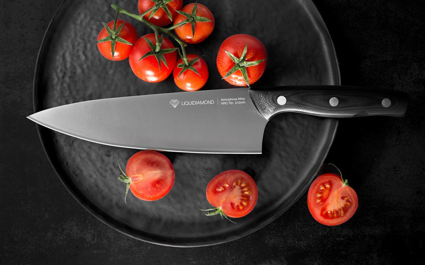 LIQUIDIAMOND Edge Series Chef Knife - Black 8in LDE800B