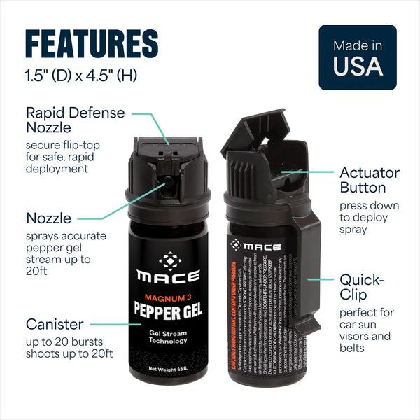 MACE Magnum 3 Flip Top Pepper Gel 80535