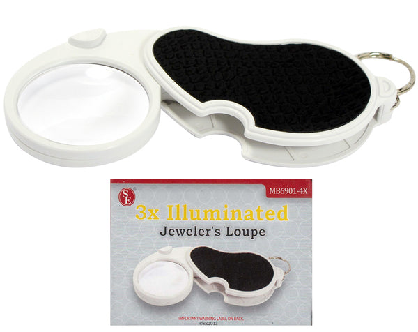 SE Keychain - 3x Illuminated Folding Pocket Magnifier MB6901-4X