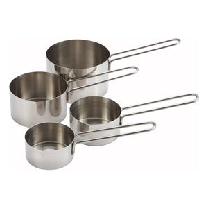 WINCO Measuring Cup Set, 4pcs, Wire Handle, Stainless Steel MCP-4