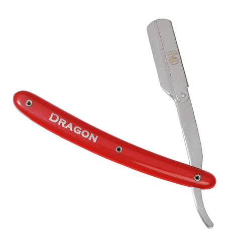 MD BARBER Straight Razor - Red Dragon Plastic Handle MD2033