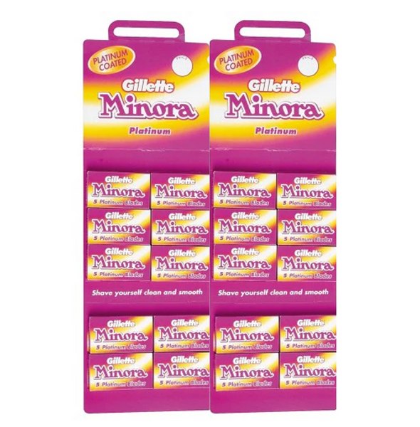 GILLETTE Razor Blades - Minora Double Edge Safety Platinum 100ct MNRA-5X20PK100