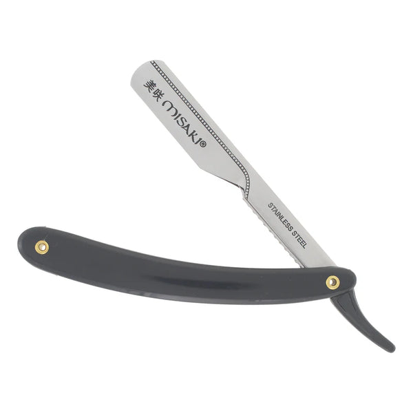 MISAKI Push/Slide Folding Shavette Razor Black MR-04BLK