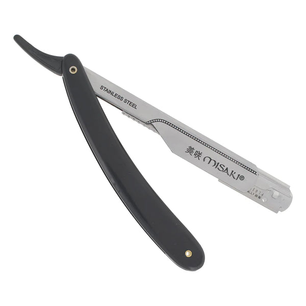 MISAKI Push/Slide Folding Shavette Razor Black MR-04BLK