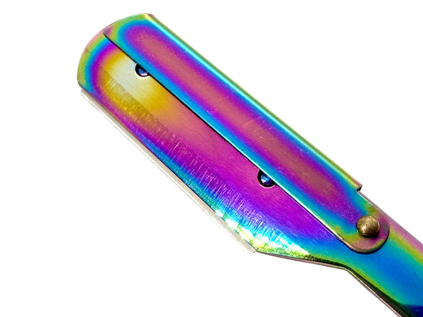 MOREVILE Swing Lock Straight Razor Rainbow Patina SR-360TI