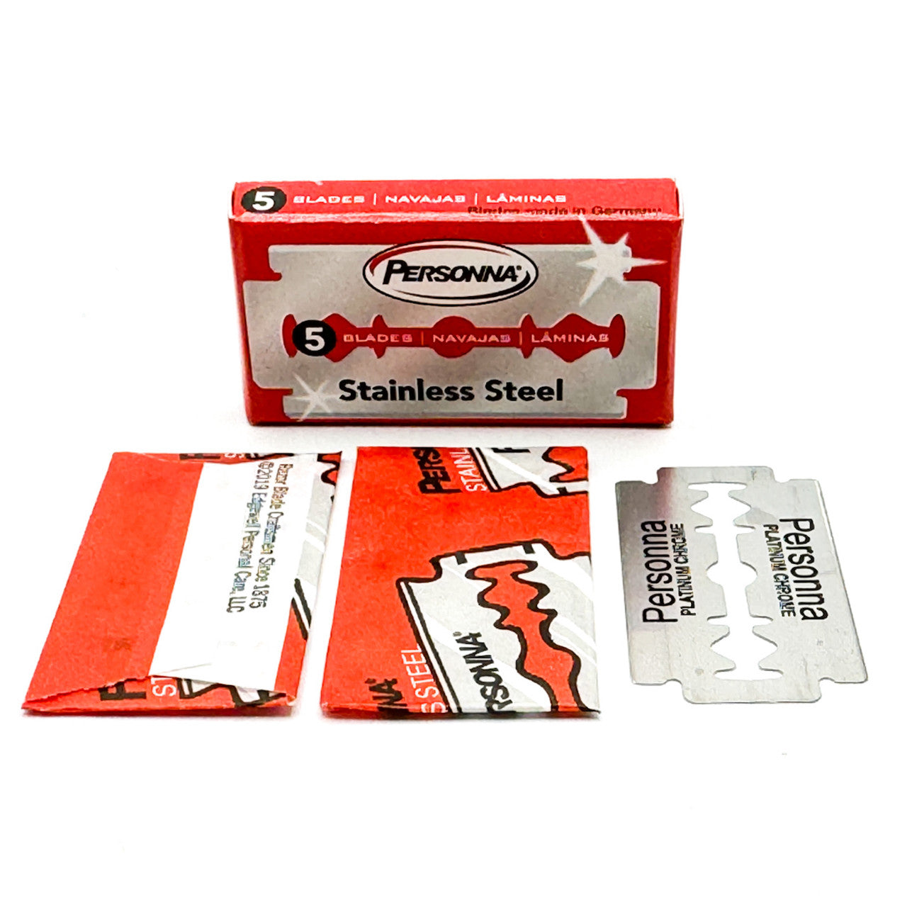 PERSONNA Red Double Edge Safety Razor Blades Stainless 5ct PERS-5X20SS