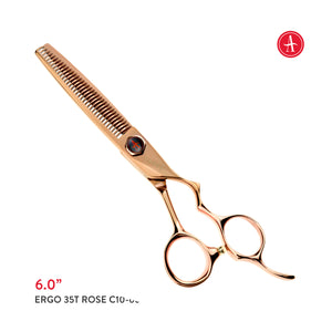 ABOVE PROFESSIONAL SHEARS Ergo 35T Rosegold No-Line Blending Hair Cutting Shears 6in C10-6035RG