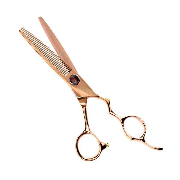 ABOVE PROFESSIONAL SHEARS Ergo 35T Rosegold No-Line Blending Hair Cutting Shears 6in C10-6035RG