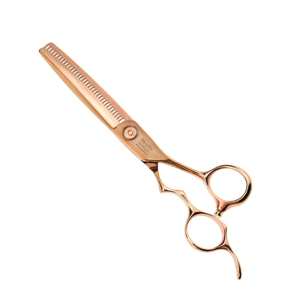 ABOVE PROFESSIONAL SHEARS Ergo 35T Rosegold No-Line Blending Hair Cutting Shears 6in C10-6035RG