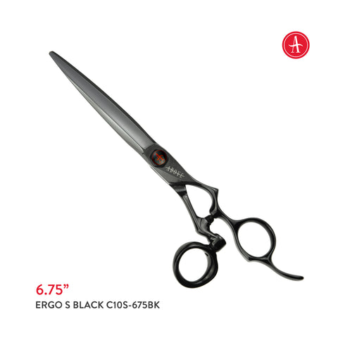 ABOVE PROFESSIONAL SHEARS Ergo S Swivel Black Hair Cutting Shears 6.75in C10S-675BK