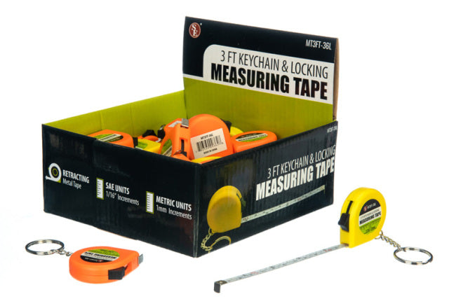 SE 3' Keychain & Locking Measuring Tape MT3FT-36L