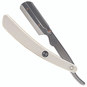 PARKER Straight Edge Barber Razor Stainless Steel Clip White SRW