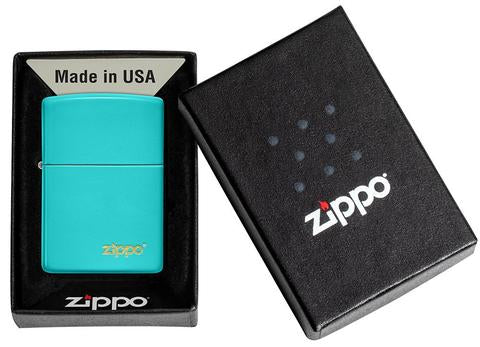 ZIPPO Classic Flat Turquoise Zippo Logo 49454ZL