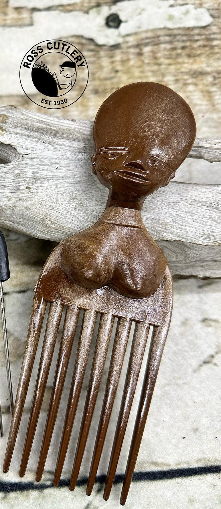 MARVY Vintage Afro Pick - Brown AF6030