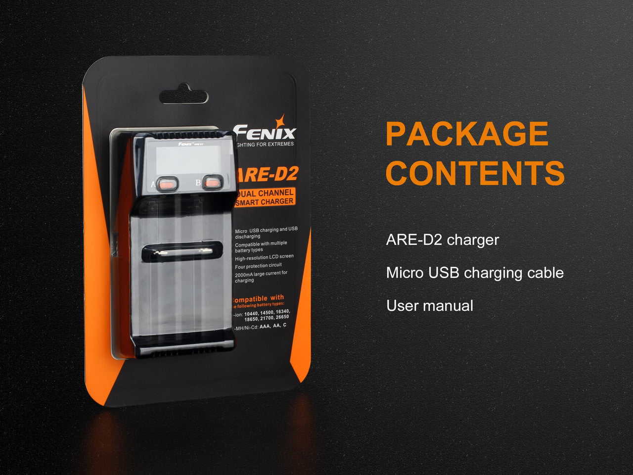 FENIX Dual Channel Smart Battery Charger ARE-D2
