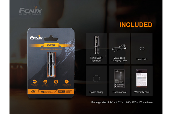 FENIX Rechargeable Mini Keychain Light E02R