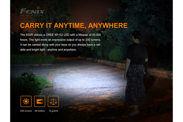 FENIX Rechargeable Mini Keychain Light E02R