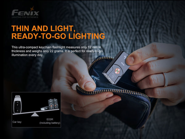 FENIX All-Metal Keychain Flashlight E03R
