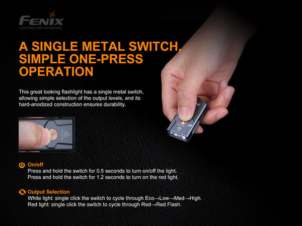 FENIX All-Metal Keychain Flashlight E03R