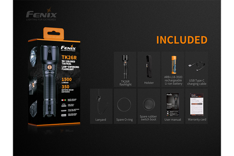 FENIX High-Performance Rechargeable Work Flashlight TK26R