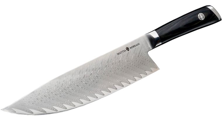 MATTIA BORRANI Bowie Chef 8in - Damascus 087