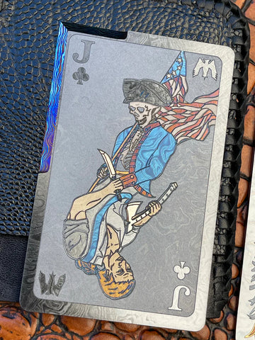 MUMMERT KNIVES Timascus Black Jack Cutting Card TIMBLAJAC