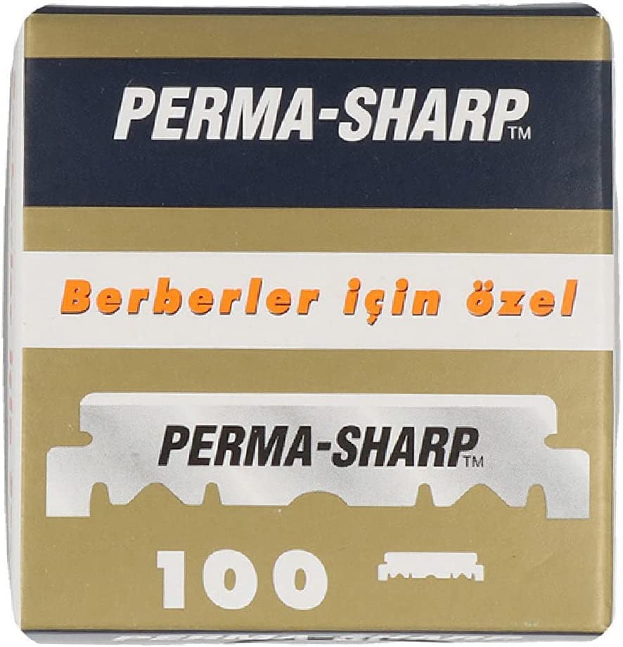 PERMA-SHARP Straight Edge Razor Blades Pre-Cut 100ct PS77020