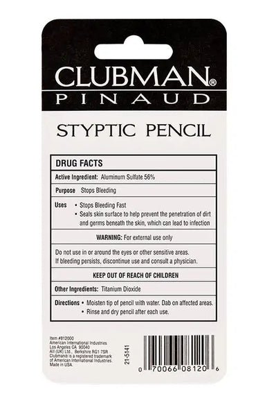 CLUBMAN PINAUD Styptic Pencil 0.33oz - Travel Size 812000