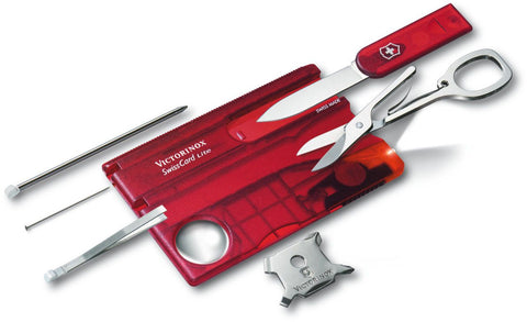 VICTORINOX SwissCard Lite Multi-Tool - Translucent Ruby 0.7300.T-X2