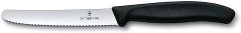 VICTORINOX Paring Knife w Serrated Edge 4in - Black 6.7833