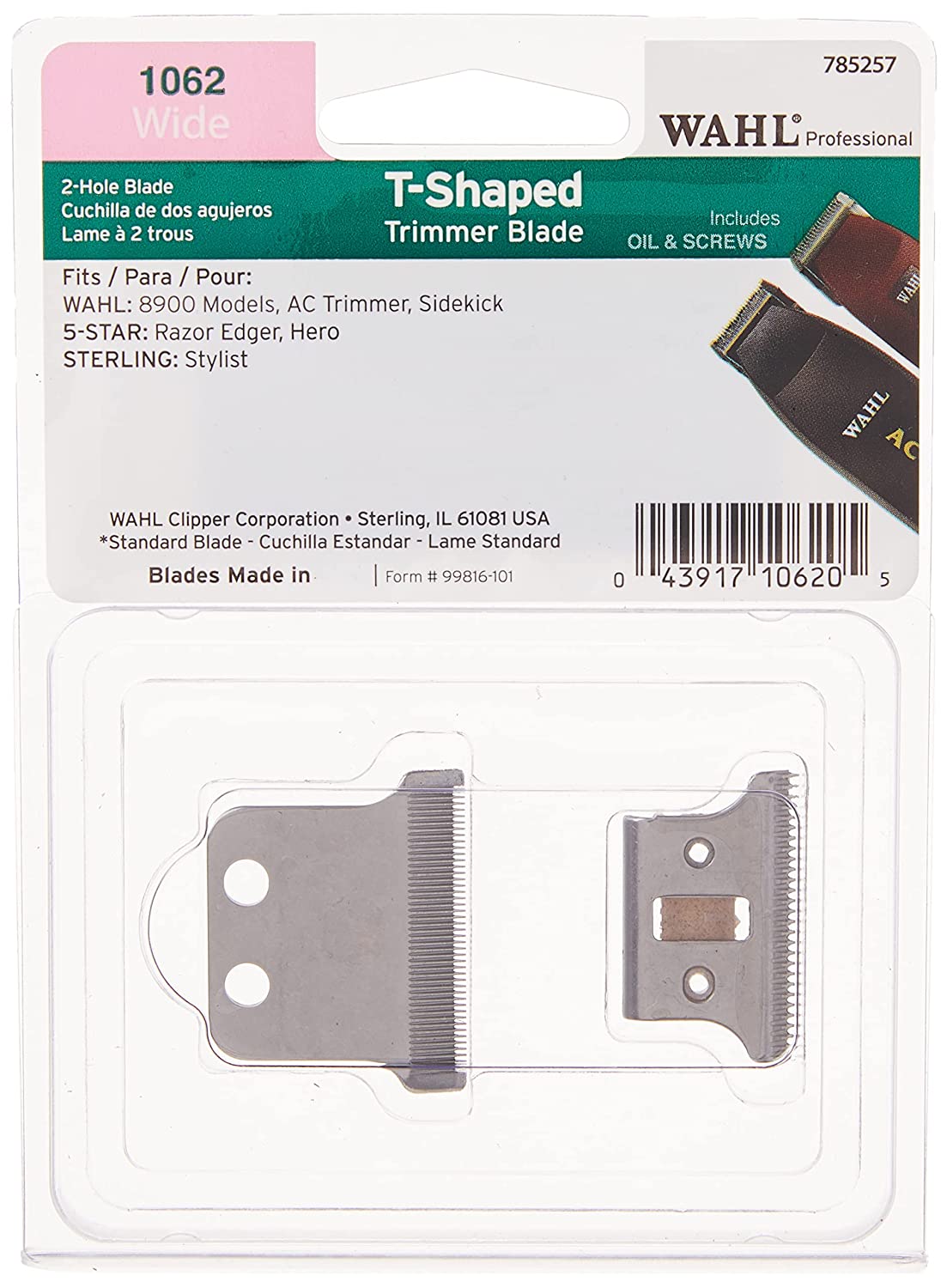 WAHL 1062 Wide T-Shaped Trimmer Replacement Blade 785257